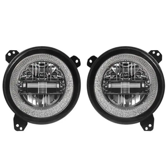 Flashtech Jeep Wrangler JL 9" LED Headlights with Color Chase Halos
