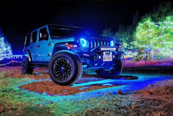 Flashtech Jeep Wrangler JL 9" LED Headlights with Color Chase Halos
