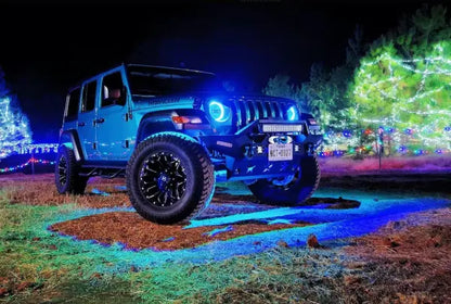 Flashtech Jeep Wrangler JL 9" LED Headlights with Color Chase Halos