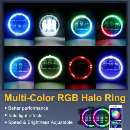 Flashtech 4" RGB Chasing Fog Lights for Wrangler JK, JL, Gladiator JT (12V Only)
