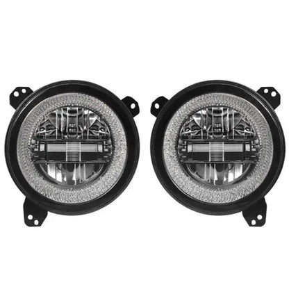 Flashtech Jeep Wrangler JL 9" LED Headlights with Color Chase Halos